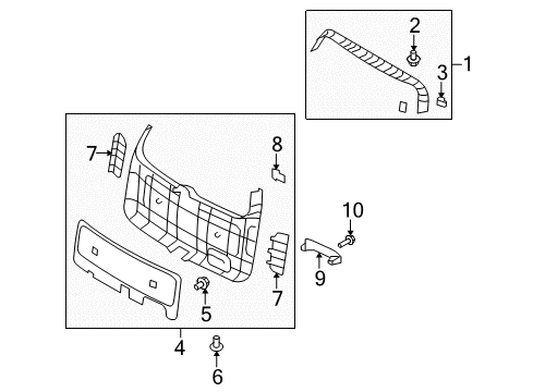 2009 Kia Borrego Interior Trim - Lift Gate Cover-Tail Gate Trim Diagram for 817872J000H9