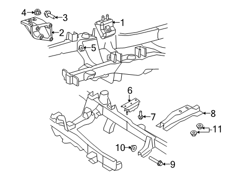 2011 Ford Ranger Engine & Trans Mounting Nut - Adjusting Screw Diagram for N620482S439