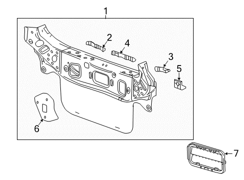 2018 Chevrolet Bolt EV Rear Body Rear Body Panel Support Diagram for 94516056