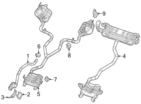Exhaust Components EXHAUST Diagram for 68466128AB