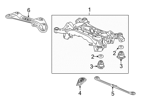 2013 Acura TL Suspension Mounting - Rear Rubber, Rear Sub-Frame Mounting (Lower) Diagram for 50360TK5A02