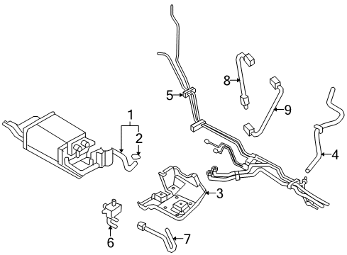 2009 Lincoln MKX Emission Components Purge Control Valve Diagram for 7T4Z9C915A