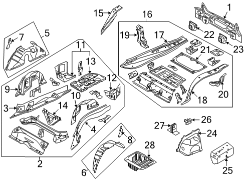 2007 BMW 328i Rear Body & Floor Rear Right Wheelhouse, Inner Half Diagram for 41117179578