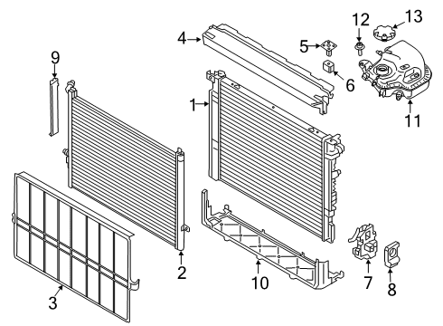 2022 BMW 750i xDrive Radiator & Components Holder, Module Mounting, Bottom Right Diagram for 17118632128