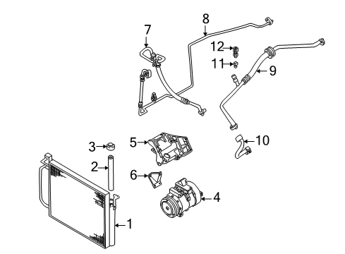 2004 BMW X5 A/C Condenser, Compressor & Lines Air Conditioning Compressor Diagram for 64526918000