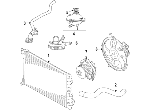 2016 Fiat 500X Cooling System, Radiator, Water Pump, Cooling Fan RADIATOR COOLING Diagram for 68552139AA