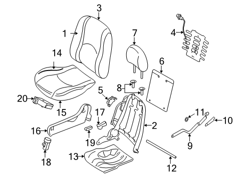 2010 Ford Escape Power Seats Seat Cushion Pad Diagram for BL8Z78632A23A