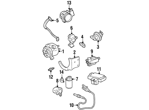 1994 Pontiac Firebird EGR System Front Oxygen Sensor Diagram for 19178930