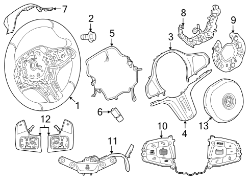 Steering Wheel & Trim SET OF SHIFT PADDLES Diagram for 61319501592