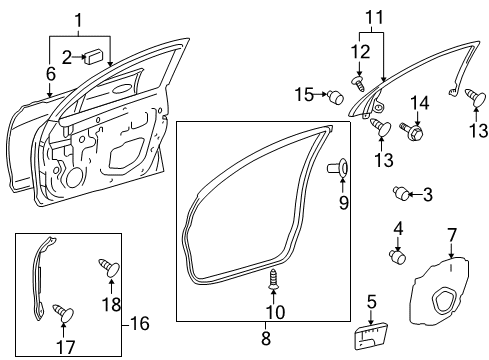 2011 Lexus GS450h Front Door Cushion, Front Door STIFFENER Diagram for 6792324030