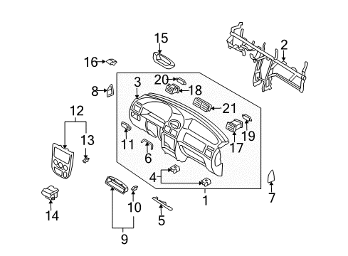 2005 Kia Rio Instrument Panel Nut, EXPANSIONZER Diagram for MGJ2164996