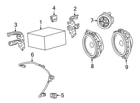 2016 Scion iM Sound System Weatherstrip Pillar Speaker Diagram for 8616002A70