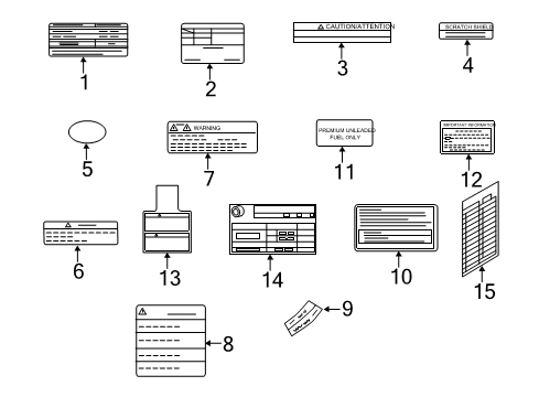 2012 Infiniti M35h Information Labels Label Diagram for 993B23NA0B