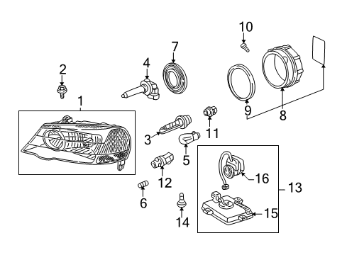 2003 Acura TL Bulbs Bulb, Headlight (D2R) (Hid) Diagram for 33116S0AJ11