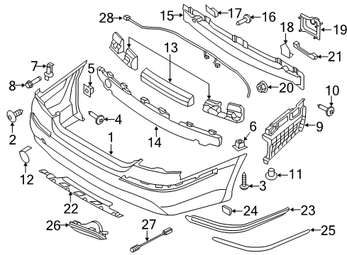 2013 Hyundai Equus Parking Aid Bracket-Assembly Rear Bumper Side Upper, R Diagram for 866523N000