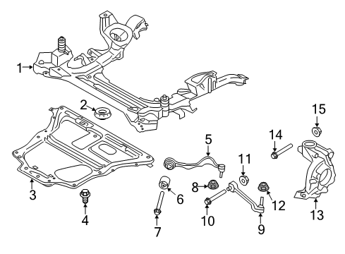 2014 BMW 435i xDrive Front Suspension Components, Lower Control Arm, Stabilizer Bar Reinforcement Plate Diagram for 31106860841