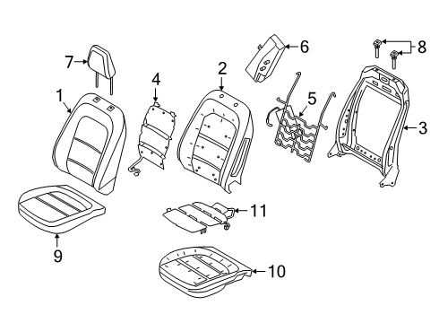 2022 Ford Escape Driver Seat Components PAD - SEAT CUSHION Diagram for LJ6Z78632A23D