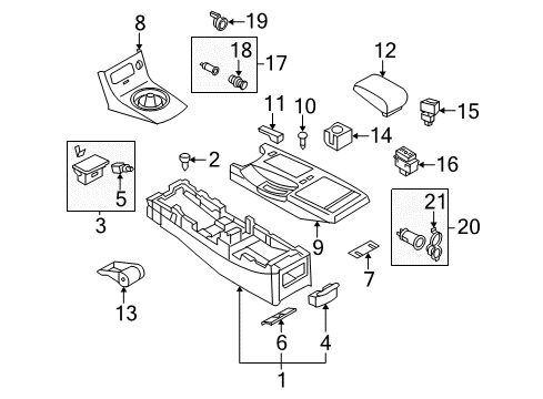2005 Infiniti G35 Heated Seats Boot Assy-Console Diagram for 96935AC50D