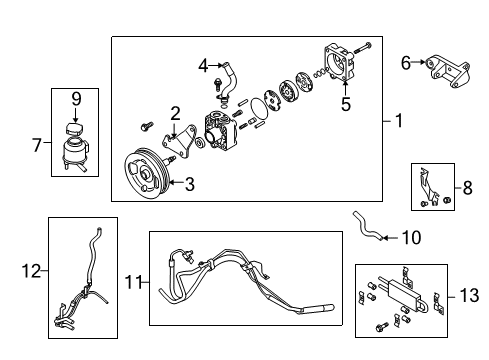 2009 Infiniti G37 P/S Pump & Hoses, Steering Gear & Linkage Power Steering Hose & Tube Assembly Diagram for 49721JK61B