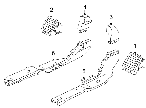 2006 Honda Accord Ducts Outlet Assy., R. Side *NH167L* (GRAPHITE BLACK) Diagram for 77620SDAA11ZA