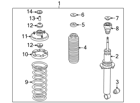 2000 Acura NSX Struts & Suspension Components - Rear Damper Unit Kit, Rear Diagram for 06521SL0961
