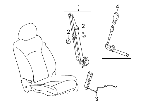 2018 Chevrolet Spark Seat Belt Latch Diagram for 42713001