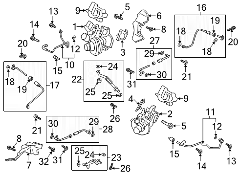 Turbocharger & Components GASKET - EXHAUST MANIFOLD Diagram for ML3Z9450A
