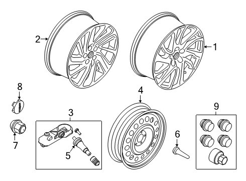 2022 Lincoln Corsair Wheels WHEEL ASY Diagram for LJ7Z1007A