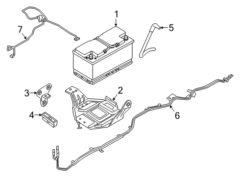2022 BMW 745e xDrive Battery, Cooling System Battery Cable Diagram for 61129388633