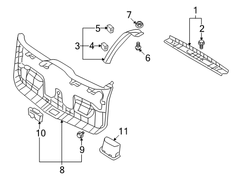 2011 Hyundai Elantra Interior Trim - Lift Gate Cover-TAILGATE Trim BLANKING Diagram for 817542L2009K
