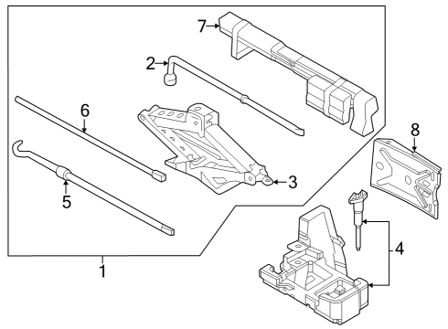 Jack & Components Lever Diagram for HL3Z17081A