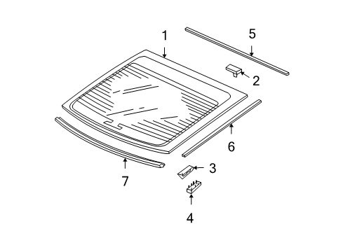 2011 Honda Accord Back Glass Rubber B, Windshield Dam Diagram for 73226TE0A00