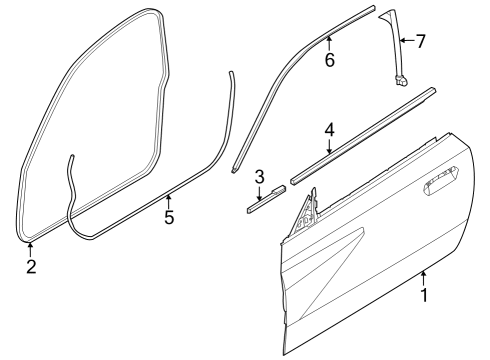 Door & Components EDGE PROTECTION, DOOR, FRONT Diagram for 51727482814