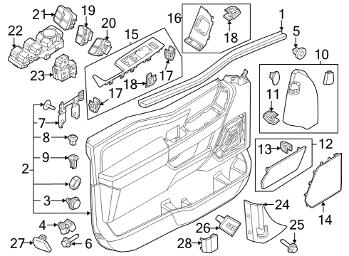 Interior Trim - Front Door Door Trim Panel Screw Diagram for W708392S451