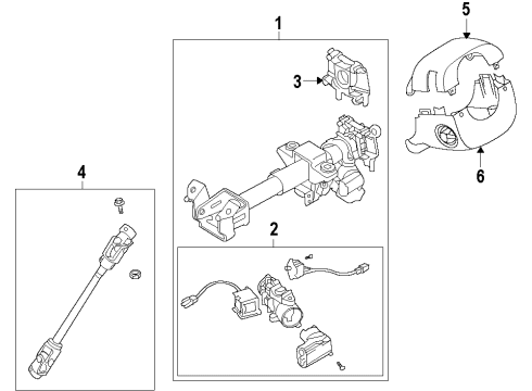 2009 Pontiac G3 Steering Column, Steering Wheel Steering Wheel Diagram for 96875275
