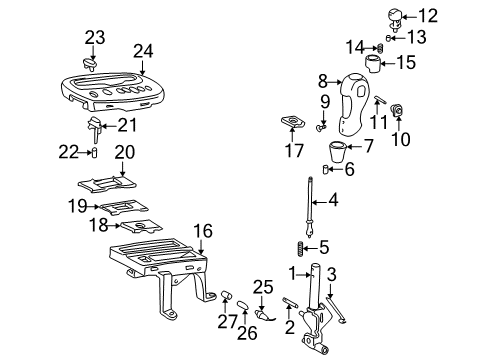 2001 Toyota Celica Gear Shift Control - AT Shift Knob Diagram for 3354220240