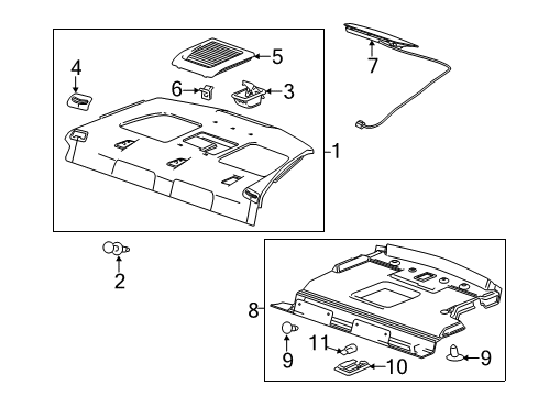 2014 Buick LaCrosse Interior Trim - Rear Body Package Tray Trim Diagram for 23498705