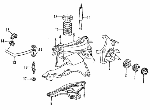 1999 Dodge Ram 2500 Front Suspension Components, Lower Control Arm, Upper Control Arm, Stabilizer Bar Control Lower Arm Replaces Diagram for 52037648
