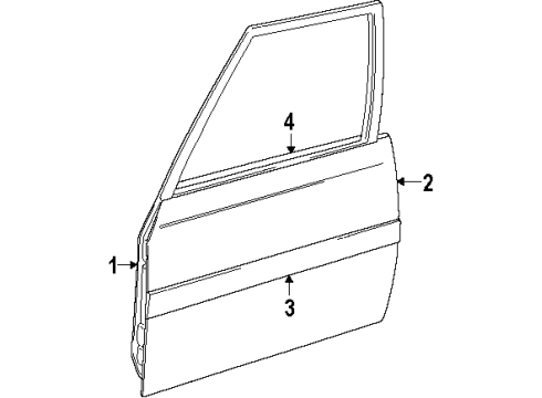 1994 Nissan Sentra Door & Components, Exterior Trim Moulding Assy-Front Door Outside, LH Diagram for 8082164Y00
