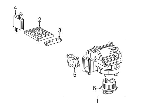 2007 Toyota Camry Blower Motor & Fan Blower Assembly Diagram for 8713028580