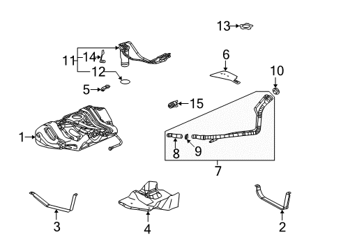 2003 Saturn Ion Filters Pipe Asm, Fuel Tank Filler Diagram for 19354593