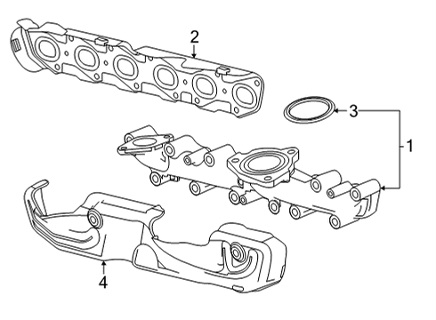 2021 Chevrolet Suburban Exhaust Manifold Heat Shield Diagram for 12690554