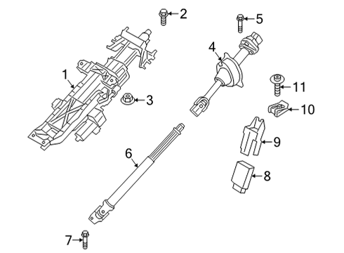 Steering Column Assembly Steering Wheel Column Adjustment, Electric. Diagram for 32306894882