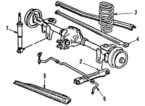 1986 Chevrolet Camaro Rear Suspension Components, Stabilizer Bar Bracket Asm-Rear Axle Torque Arm Outer Diagram for 10024028