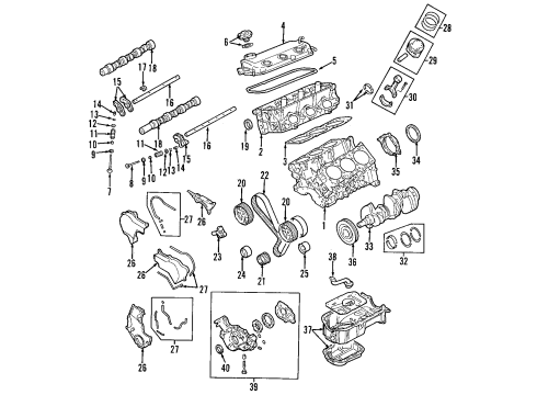 2007 Mitsubishi Outlander Engine Parts, Mounts, Cylinder Head & Valves, Camshaft & Timing, Oil Pan, Oil Pump, Crankshaft & Bearings, Pistons, Rings & Bearings Exhaust Valve Rocker Arm Shaft Diagram for 1030A004