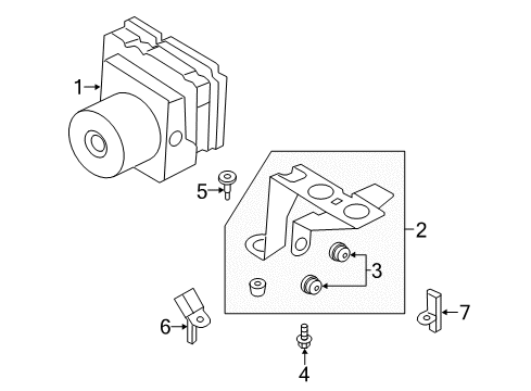 2015 Ford Escape ABS Components ABS Control Unit Diagram for CV6Z2C405H