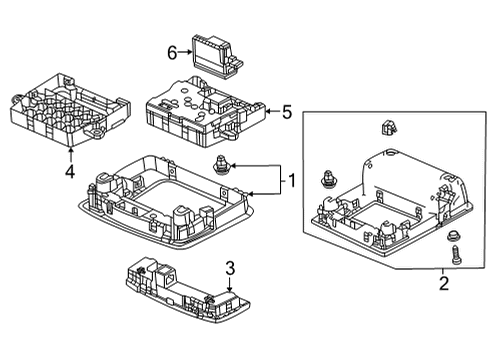 Overhead Console LIGHT ASSY-, MAP Diagram for 34400T20A11