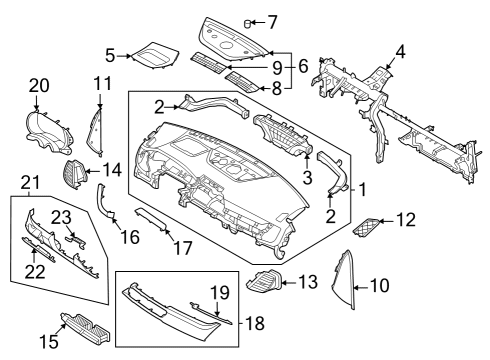 Instrument Panel Cover Assembly-C/PAD Mai Diagram for 84780Q5000WK