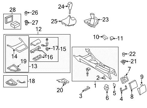 2013 BMW 135is Console Centre Console With Drink Holder Diagram for 51169193397