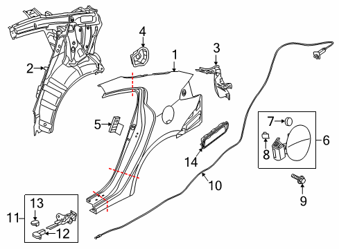 2017 Kia Forte Fuel Door Grille Assembly-Air Extractor Diagram for 97510A7100